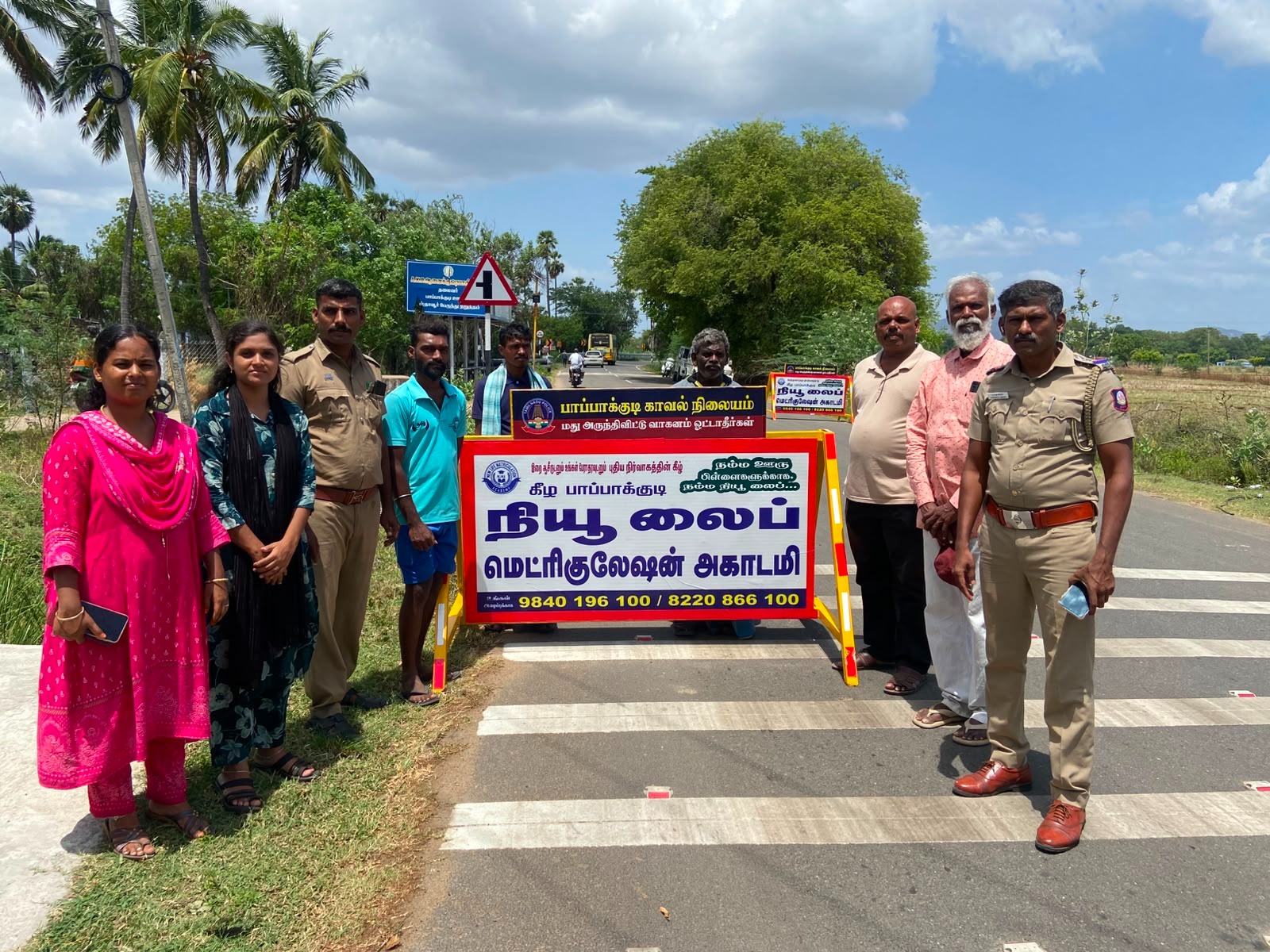 Setting Up Barricades in Idaikaal - Alangulam Road